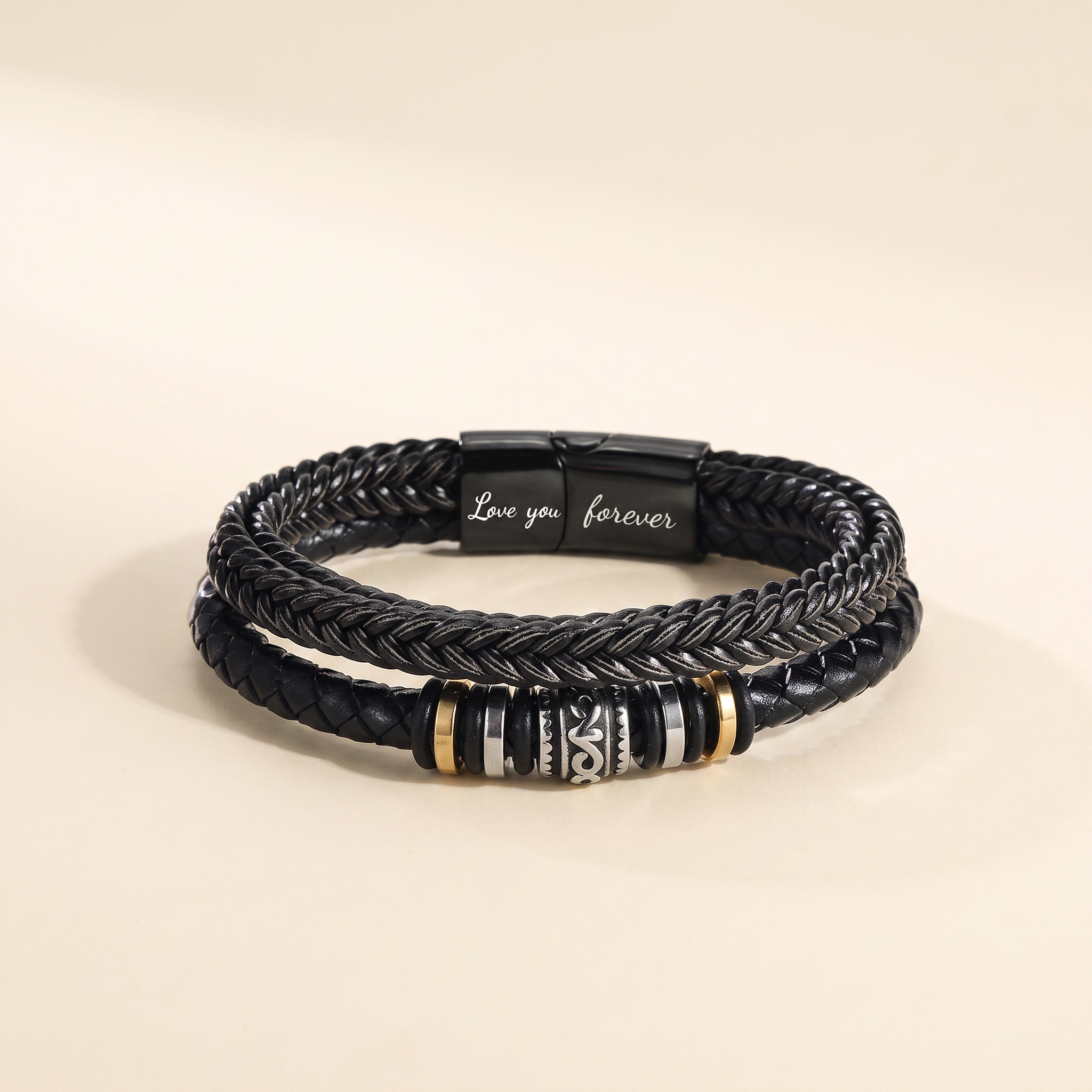 For My Son Leather Bracelet with Engraving