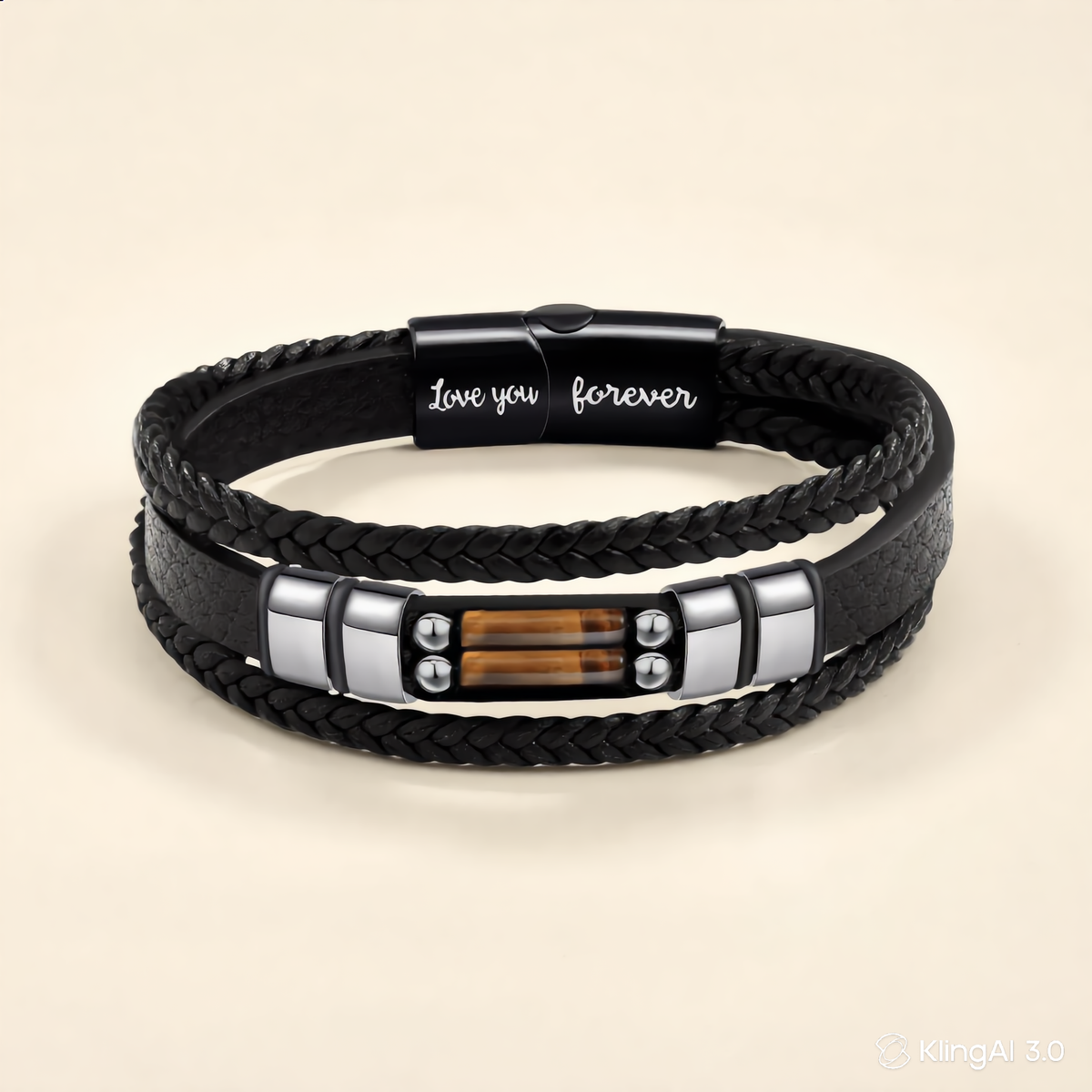Best Dad Ever Mens Leather Bracelet
