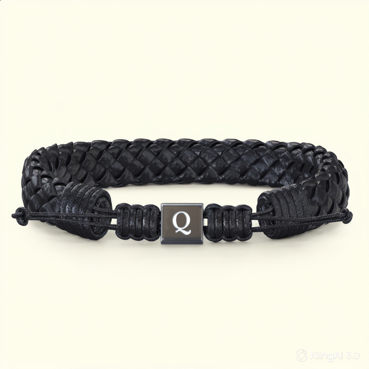 Mens Leather Initial Bracelet | Letters Engraved on Stainless Steel Clasp