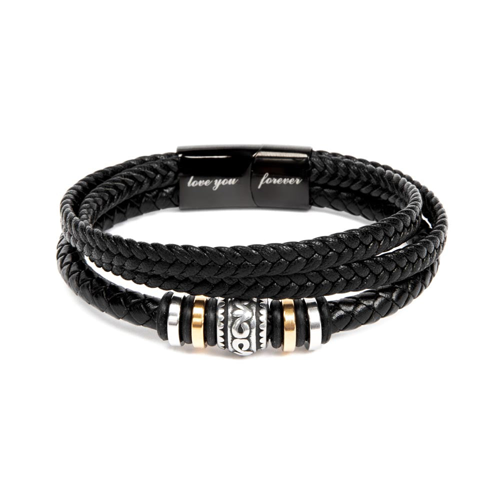 For My Son Leather Bracelet with Engraving
