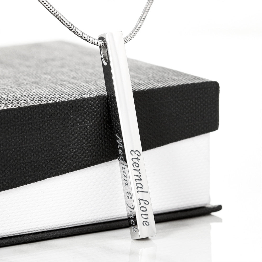 The Forever Bar Necklace | 4-Side Engraved