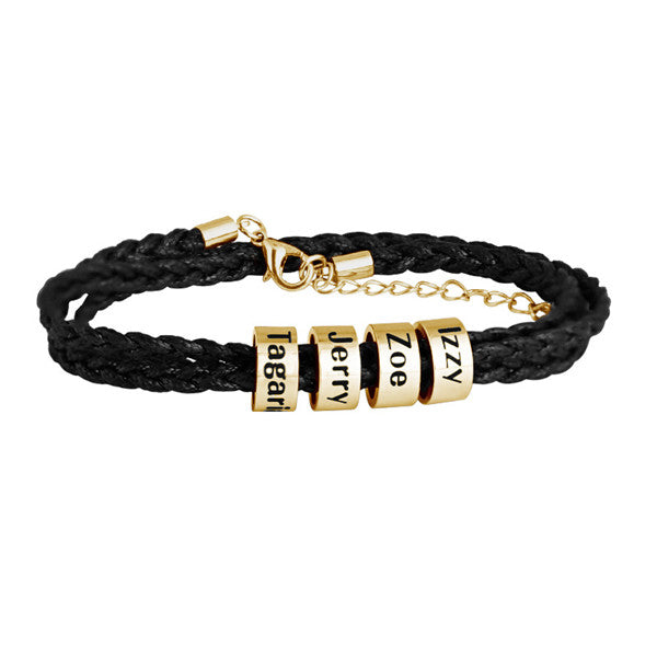 Titanium Steel Braided Bracelet with Letter Beads