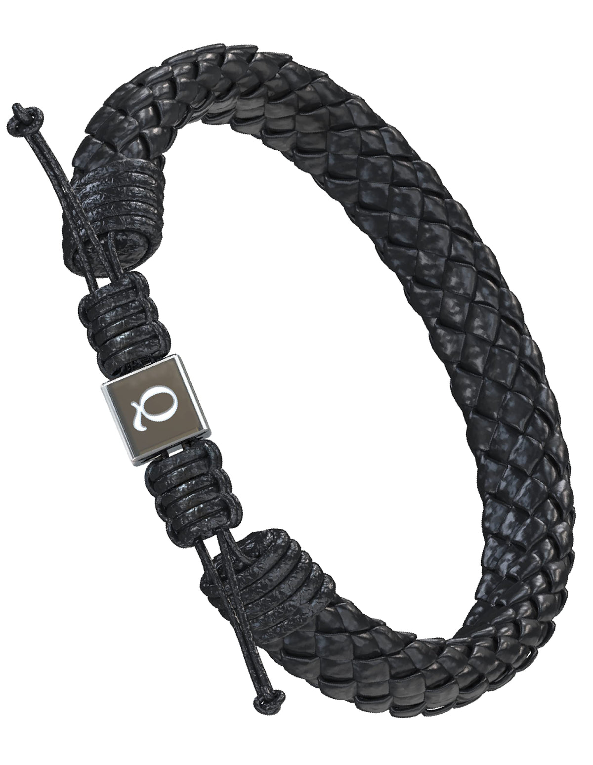 Mens Leather Initial Bracelet | Letters Engraved on Stainless Steel Clasp